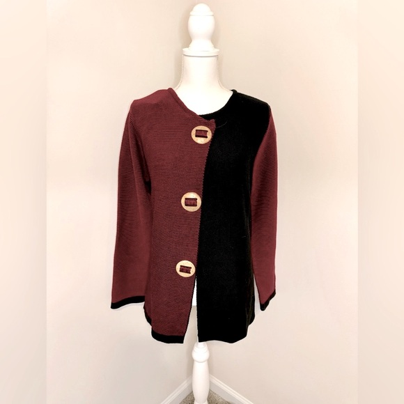 Chic Color Block Cardigan - Picture 2 of 5